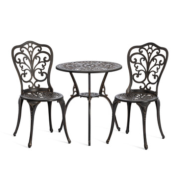 Комплект Secret De Maison Romance (стол +2 стула) алюминиевый сплав, D60/H67, 53х41х89см, бронза/bronze