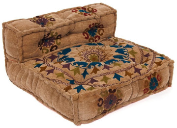 Модуль мягкий со спинкой Secret De Maison RADJA (mod. MA-103) cotton Kilim, 80х80х43см, желтый с цветами