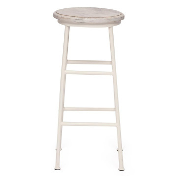 Стул барный Secret De Maison RIVIERA ( mod.2172) металл/дерево манго, 34х34х75см, Antique white/white wash