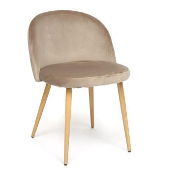 Фотография товара: Стул MELODY (mod. 4997) / 1 шт. в упаковке металл/вельвет, 52х49х78см, серо-бежевый/натуральное дерево