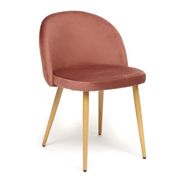 Фотография товара: Стул MELODY (mod. 4997) / 1 шт. в упаковке металл/вельвет, 52х49х78см, коралловый/натуральное дерево