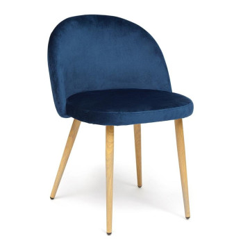 Фотография товара: Стул MELODY (mod. 4997) / 1 шт. в упаковке металл/вельвет, 52х49х78см, темно-синий/натуральное дерево