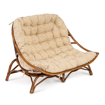 Фотография товара: Софа Venice/Венис / с подушкой / 132x105x90 см, coco brown (коричневый кокос), подушка ткань Старт