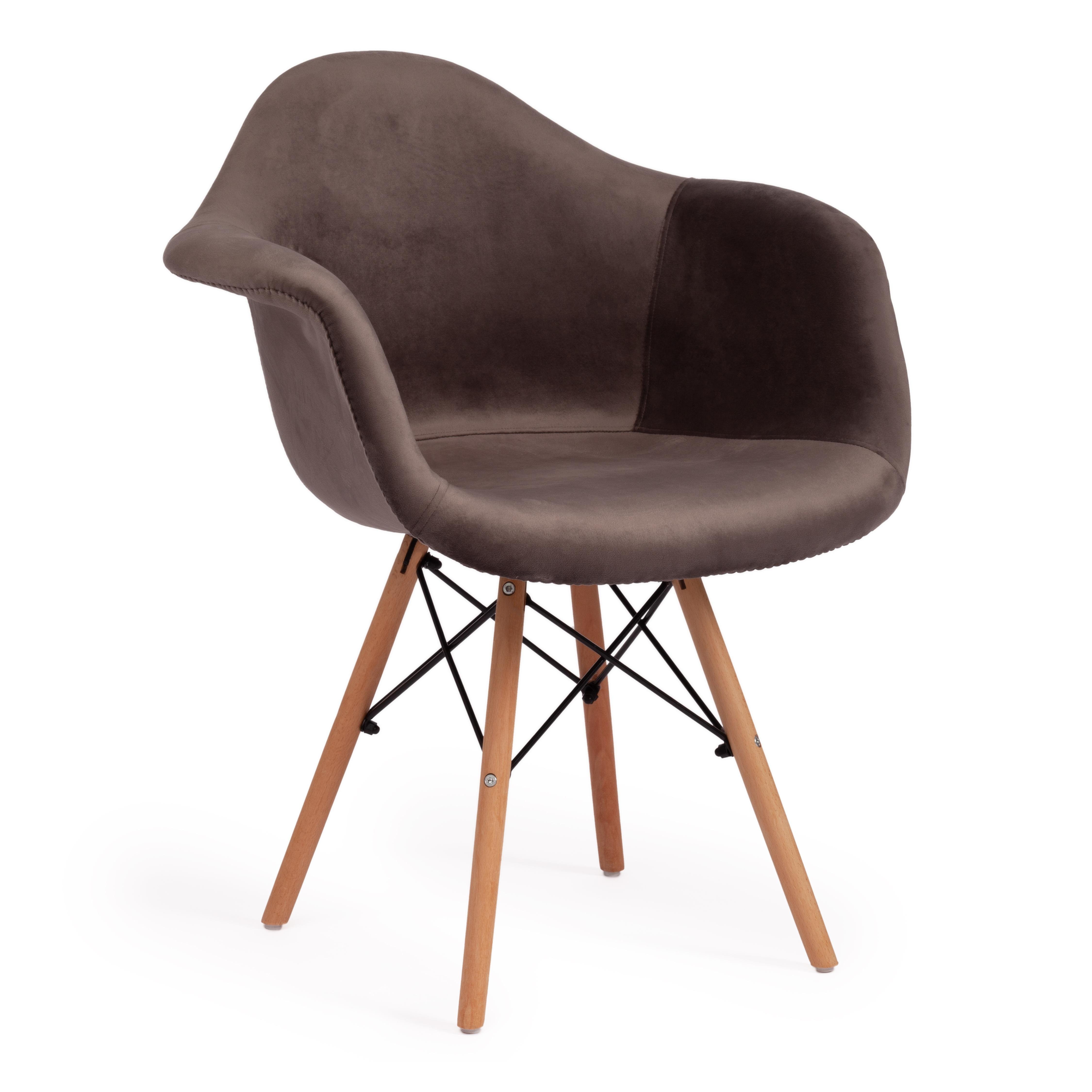 Фотография товара: Кресло Синди Софт Имс/Cindy Soft Eames (мод.101)/1 шт. в упаковке дерево бук/металл/мягкое сиденье/ткань, 61х60х80см, серый/натуральный