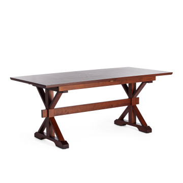 Стол VEGAS (mod. T-404E) дерево гевея, МДФ, 182(258) х 91 х 76 см, Темный орех (HN GLAZE)