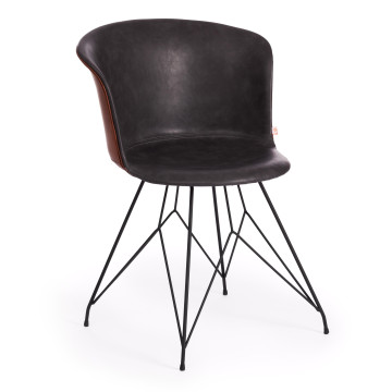 Фотография товара: Стул KRANZ (mod. 9322М) / 1 шт. в упаковке экокожа / пластик , 53 х 55 х 45 х 76,5, Grey (Cерый) 7 / Brown (Коричневый) 9 / черный