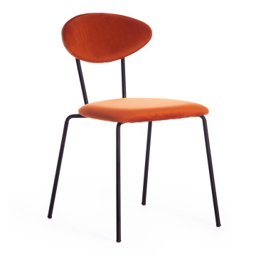 Фотография товара: Стул NEO (mod. 0139014) / 1 шт. в упаковке металл/вельвет, 44х54х79 см, оранжевый S108 (126 BRICK)/черный