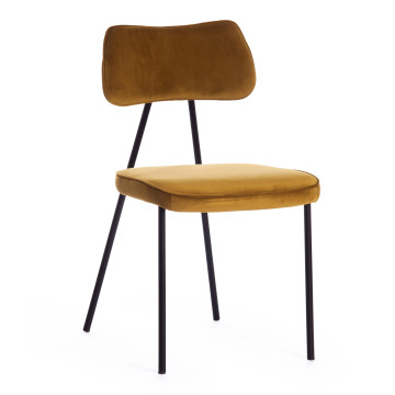 Фотография товара: Стул SILVIA (mod. 0139124) / 1 шт. в упаковке металл/вельвет, 46,5х59х82,5 см, олива S108 (TAN 208)/черный