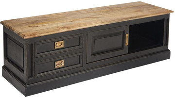 Фотография товара: TV тумба Secret de Maison BLACK LABEL (мод. 11) дерево акация, манго, мдф, 145х45х45 см, черный/натуральный