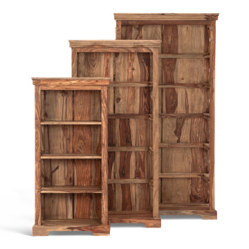 Шкафы для книг ( набор 3 шт.) Бомбей - 0761A палисандр, 90х40х176/75х35х151/60х30х121 см, Natural tinted (натуральный тонированный)