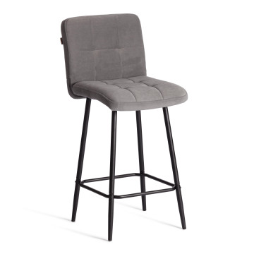 Фотография товара: Полубарный стул  Medeo/Медео велюр, серый, 29, 42х56х102 см